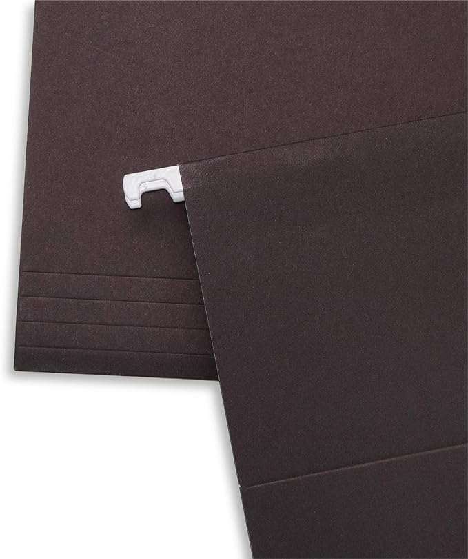 Blue Summit Supplies 50 Hanging File Folders, 50 Reinforced Hang Folders, Designed for Home and Office Color Coded File Organization, Letter Size, Black, 50 Pack