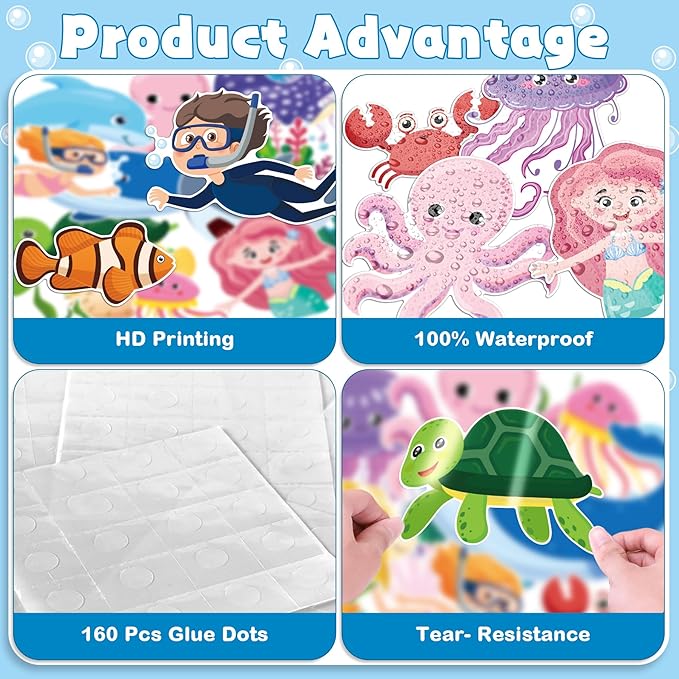 97 Pcs Ocean Animal Bulletin Board Decorations, Under The Sea Classroom Decorations Happy to Sea You Bulletin Board Decor for School Classroom Ocean Themed Party Supplies