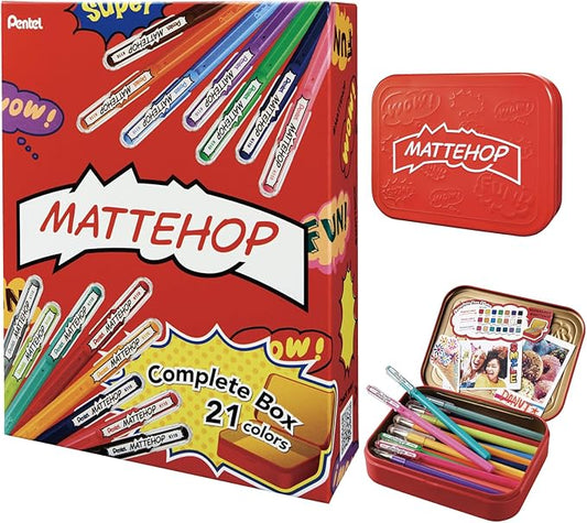 Pentel Ballpoint Pen Color Matte Hop Complete Set, 21 Colors K110-V21ST