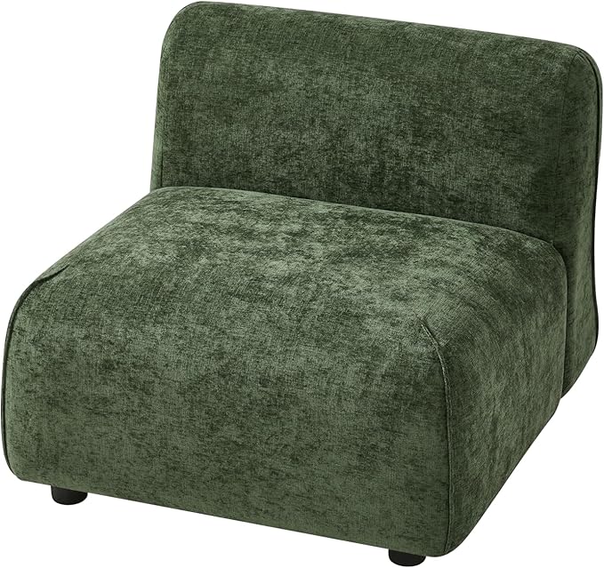 Christopher Knight Home Milio Modern Accent Chair with Ottoman Foot Rest, Wooden Frame Club Chair and Ottoman, Comfy Living Room Lounge Chair with Coffee Table, Single Sofa and Footstools, Green