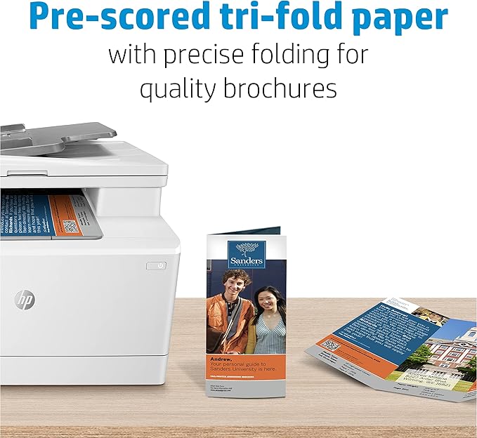 HP Enhanced Tri-fold Business Paper, Glossy, 8.5x11 in, 40 lb, 150 sheets, works with laser printers (Q6612A)