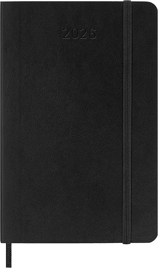 Moleskine Classic 12 Month 2026 Weekly Planner, Soft Cover, Pocket (3.5" x 5.5"), Black, 144 pages