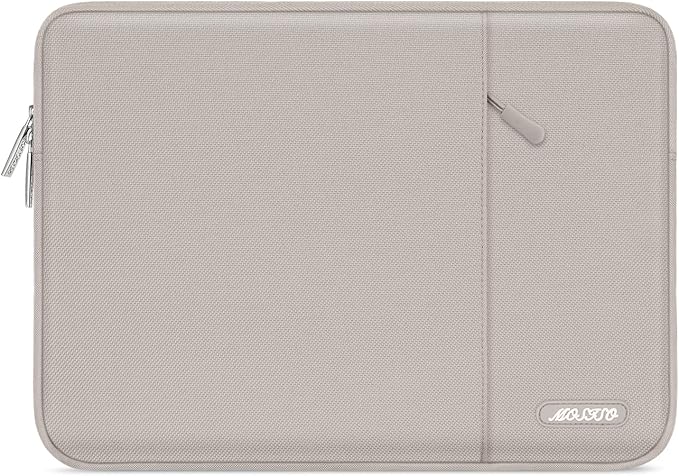 MOSISO Laptop Case 16 inch, 15-15.6 inch Laptop Sleeve Compatible with MacBook Pro 16 M4 M3 M2 M1, HP Acer Dell Lenovo ASUS Notebook, Polyester Vertical Computer Sleeve Bag with Pocket, Stone Gray