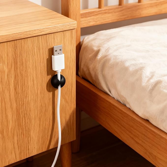 Ortarco Cord Cable Organizer Clips, 6 Pack Charging Wire Cable Holder for Desk Nightstand Phone