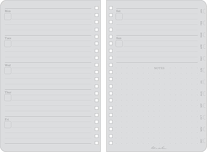 Rite in the Rain All-Weather Weekly Planner, Undated, Side-Spiral 4-5/8" x 7" (No. P52),Black