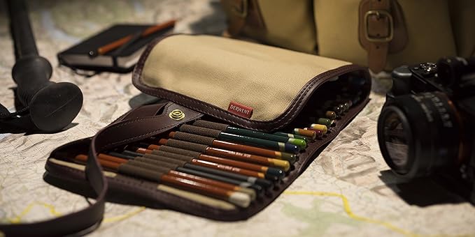 Derwent 700434 Pencil Case, Canvas Wrap Pencil Holder, Holds up to 30 Pencils and Supplies (2300671)