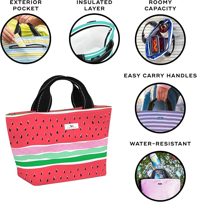 SCOUT Nooner Insulated Lunch Box for Women with 6 Can Capacity - Lightweight Work Lunch Bag for Teachers and Nurses - Soft Cooler for Beach Travel and Picnic