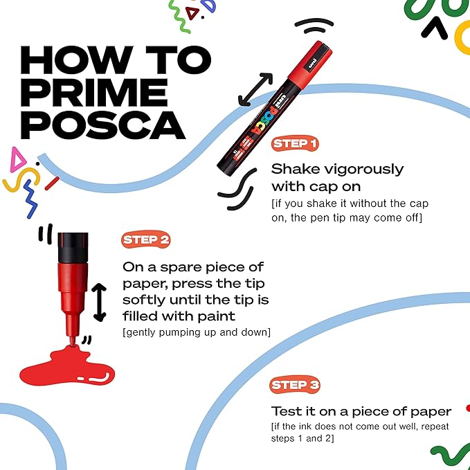 posca Markers Set, 8 Medium Paint Markers 5M – Mono Tone – White, Ivory, Silver, Grey, Navy Blue, Black