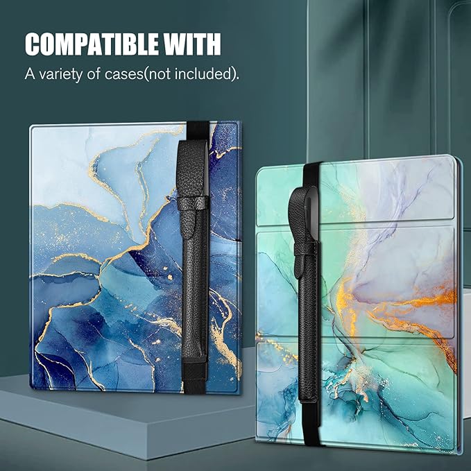 Fintie Pencil Holder for Kindle Scribe Pen, PU Leather Stylus Pouch Sleeve Portable Elastic Case Cover for Kindle Scribe Basic/Premium Pen, Black