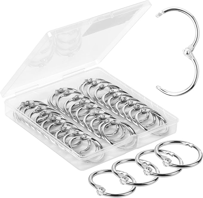 Mr. Pen- Loose Leaf Binder Ring, 40 Pack, Binder Rings 1 Inch, Metal Rings for Index Cards