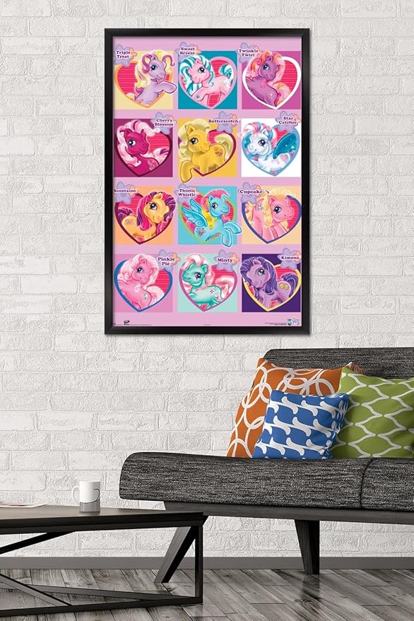Trends International Hasbro My Little Pony - Chart Wall Poster, 22.375" x 34", Black Framed Version
