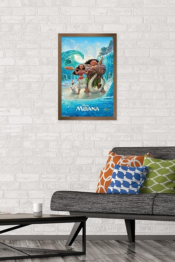 Disney Moana - Ocean Floor Wall Poster, 22.4L" x 14.7W", Bronze Framed Version