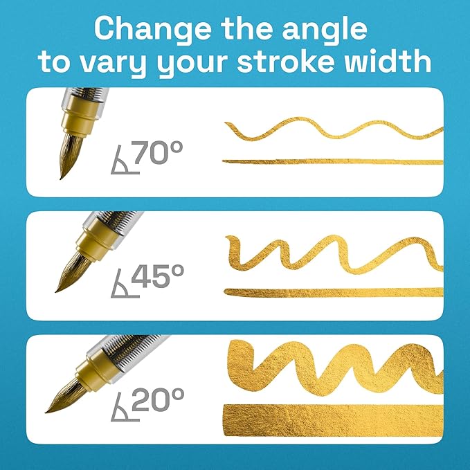 ARTISTRO 2 Gold Acrylic Paint Markers - Brush Tip Paint Pens with Automatic Ink Control System for Rock, Egg, Wood, Fabric, Glass - Perfect for Crafting, Art Projects, & More