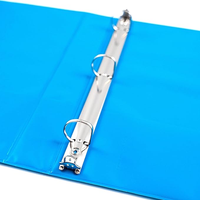 Yoobi 3 Ring Blue Binder - 1 Inch Binder with Round D Rings and 2 Pockets, Durable, PVC-Free Organizer with 275 Sheets Capacity, FSC Certified Packaging and Paper