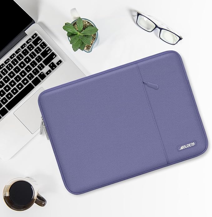 MOSISO Laptop Case 15 inch, 15 inch Laptop Sleeve Compatible with MacBook Air 15 M4 A3241 M3 A3114 M2 A2941 2025 2024 2023,Dell XPS 15,Polyester Vertical Computer Sleeve Bag with Pocket, Lavender Gray