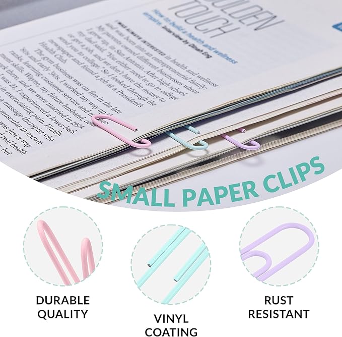 200pcs Paper Clips Binder Clips and Push Pins Set, Mini Clips and Thumb Tacks for Multipurpose Document Organization (Multicolor)