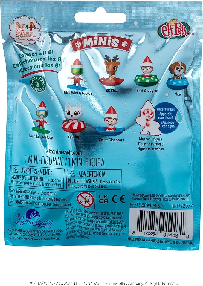 The Elf on the Shelf Merry Merry Minis Series 3: Full Set of 16 Blind Bags with Surprise Elf Figure Collectibles and Zippered Joy Bag