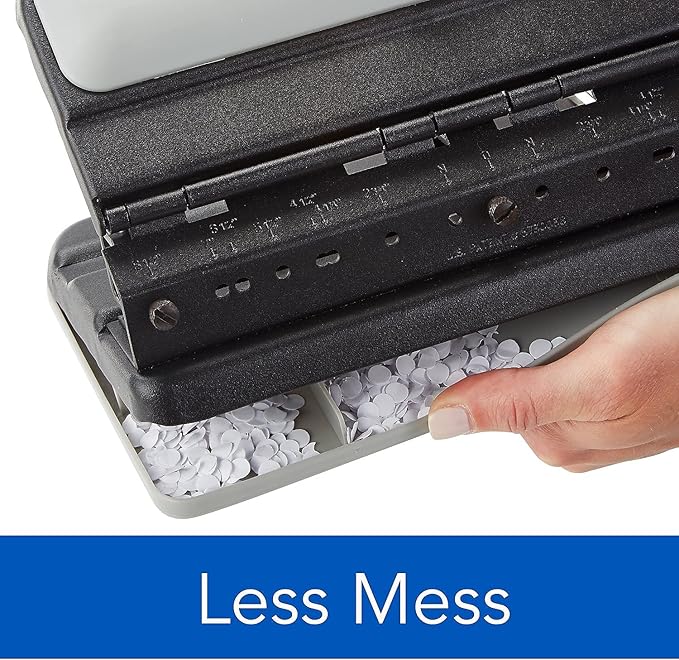 Swingline 2-7 Hole Punch, Adjustable, Heavy Duty Hole Puncher, Easy Touch, 32 Sheet Punch Capacity, Black/Gray (74300)