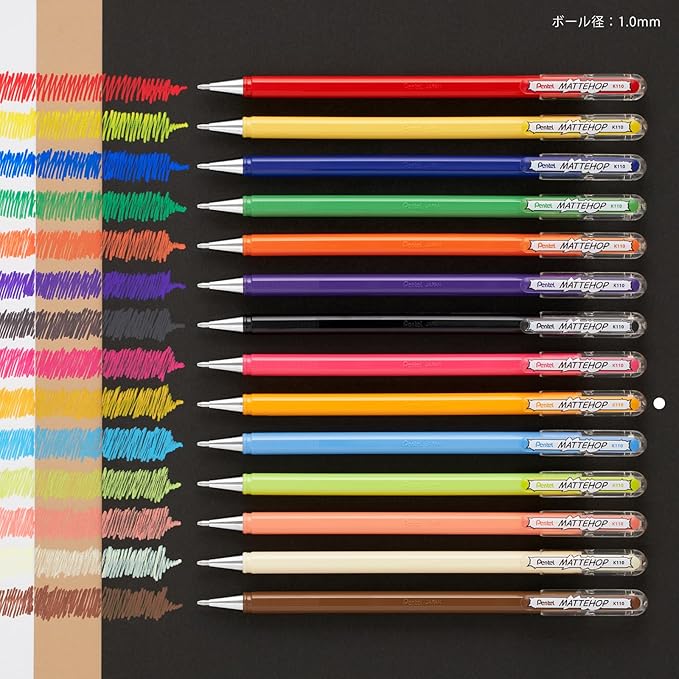 Pentel Color Ballpoint Pen, Matte Hop, Yellow Orange, 10 Count K110-VF2