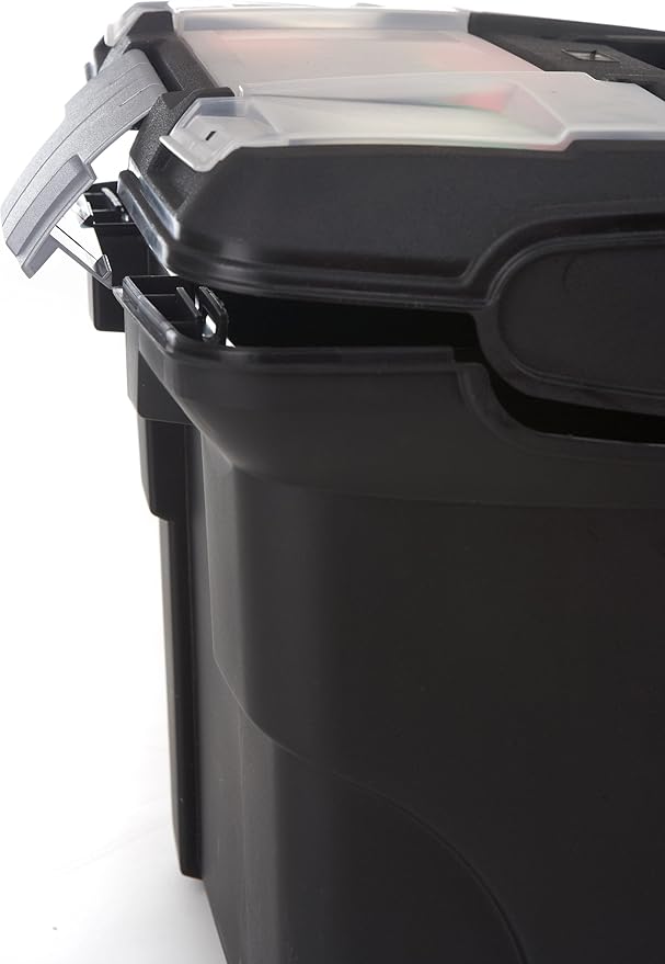 Storex Portable File Box on Wheels, 15 x 16 x 14.25 Inches, Black (61507U01C)