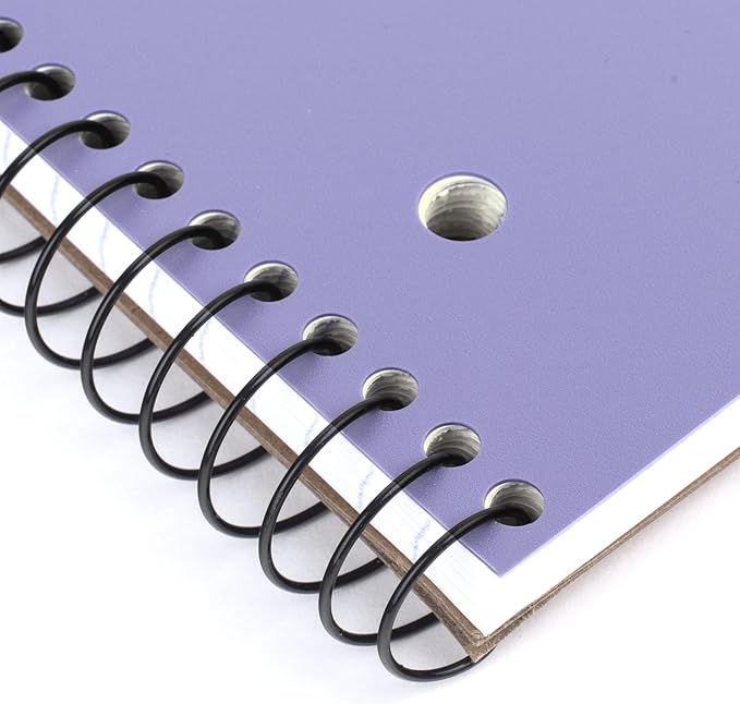 Mead Spiral Notebook, 1 Subject, Wide Ruled Paper, Plastic Cover, 8" x 10-1/2", 100 Sheets, Pastel Lilac (930092D)