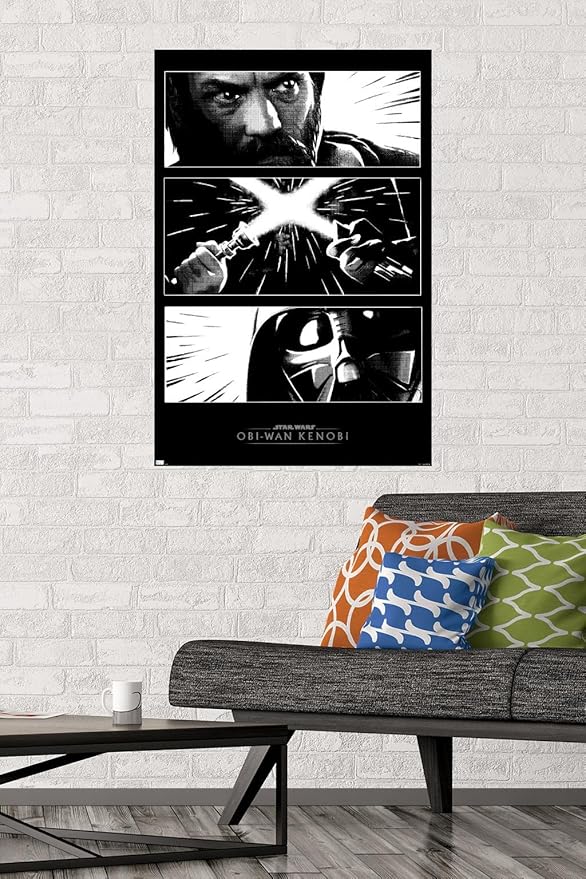 Trends International Star Wars: Obi-Wan Kenobi - Panels Wall Poster, 22.375" x 34", Poster & Mount Bundle