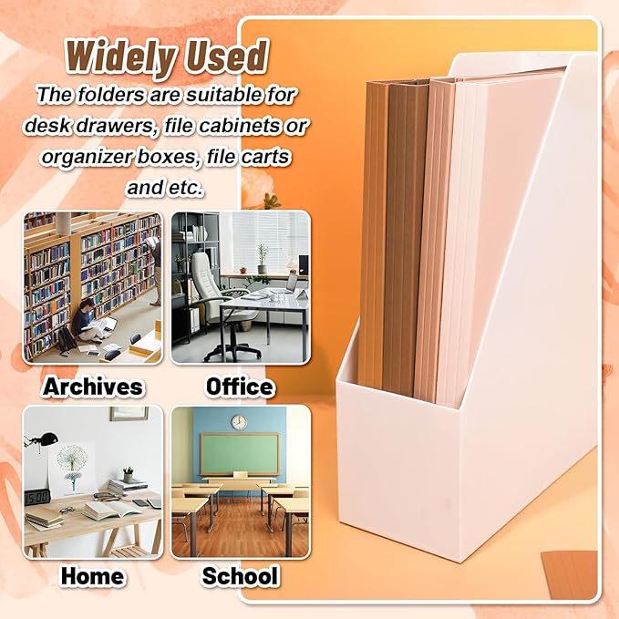Whaline 24 Pack Terracotta File Folders Letter Size 4 Colors Gradient Terracotta File Pockets with 1/3 Cut Tab for Home Office Classroom Supplies, 8.9 x 11.6 Inch