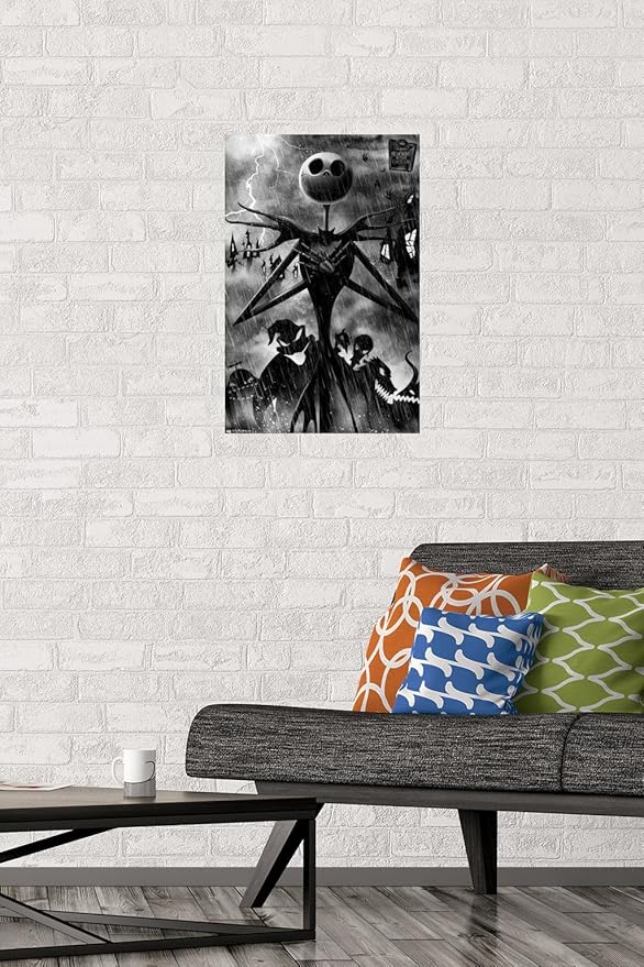 Trends International Disney Tim Burton's The Nightmare Before Christmas - Shadows Wall Poster, 22.4L x 14.7W, Premium Poster & Mount Bundle