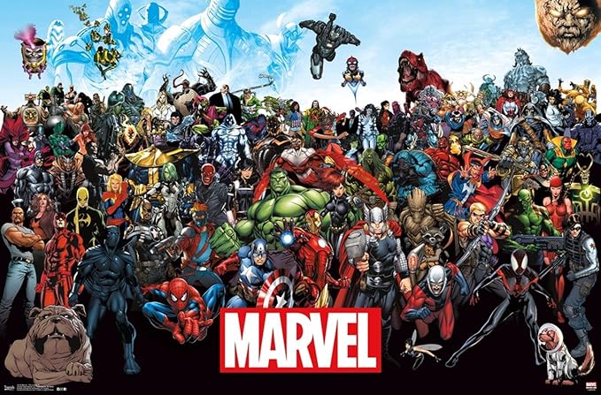 Marvel Comics The Marvel Lineup Wall Poster, 19L" x 13W", Premium Unframed Version