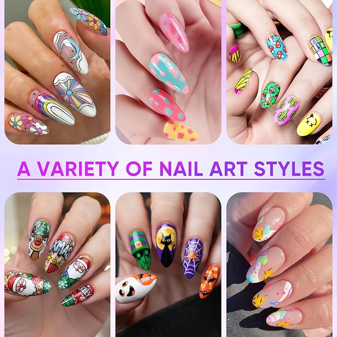 12 Colors Nail Art Pens Set, Nail Art Markers for 3D Nail Art, Nail Art Pens for Painting Nails Art Marker Drawing Painting Liner, Nail Polish Pens for DIY Nail Art Beauty Adorn Manicure Tools