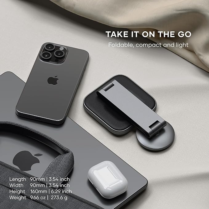 Satechi 2 in 1 Wireless Charger, Qi2 15W Dual Wireless Charger Stand, Magnetic, Foldable Travel Charger Station for iPhone 17 to 12 Series, and AirPods Pro 4/3/2