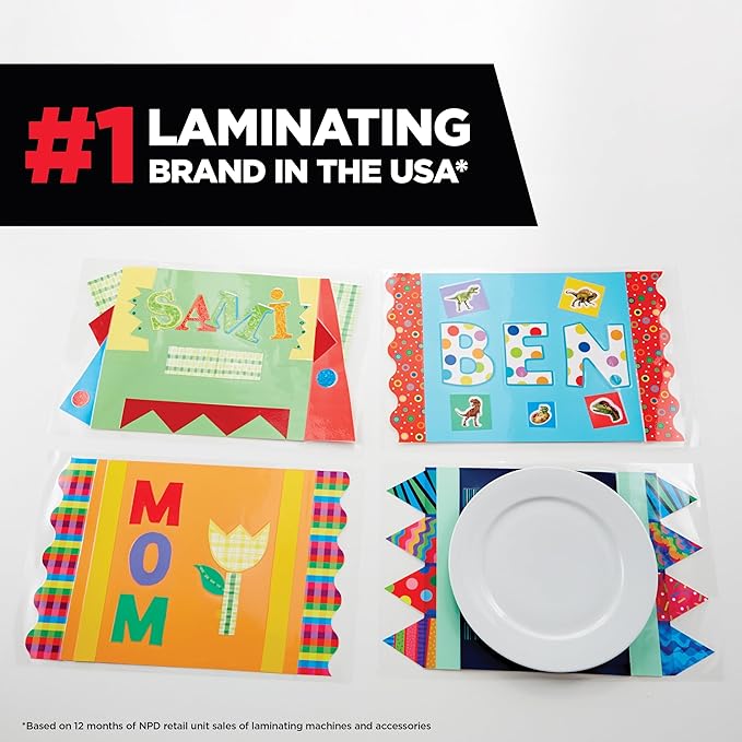 Scotch Self-Sealing Laminating Sheets, Gloss Finish, 9 in x 11.5 in, Easy to Use and No Laminator Needed, 5/Pack