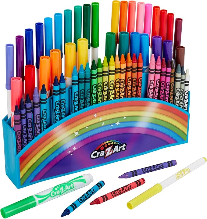 Cra-Z-Art 64pc Amazing Art Case featuring Vibrant, Crayons and Super Tip and Fineline Markers Great for Kids Ages 3 and Up