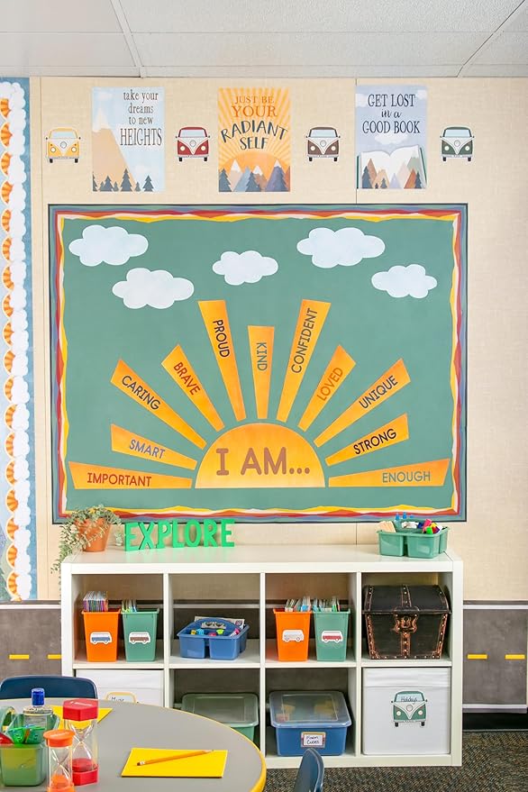 Teacher Created Resources Moving Mountains Road Trip Sun Positive Affirmations Bulletin Board (TCR9223)