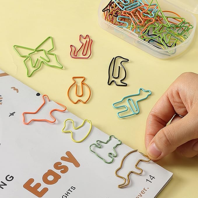 Mr. Pen Animal Shaped Paper Clips - 30 pcs, Assorted Colors, Cute & Fun for Kids