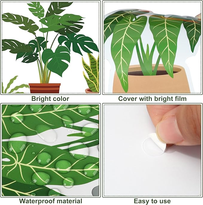 78 Pcs Greenery Classroom Bulletin Board Decorations Motivational Plant Classroom Decor Potted Plant Bulletin Board Set Greenery Inspirational Paper Cutouts for Back to School Office Home Wall Decor