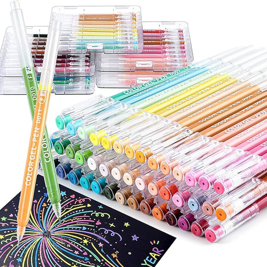 45 Colors Gel Pens for Coloring, Gel Pens Set for Adult Coloring Books No Bleeding, 0.6mm Fine Point Colored Pen Markers for Painting, Doodling, Illustrations, Writing, Art DIY Crafts