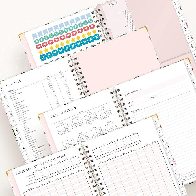 Blue Sky 15 Month 2026 Weekly and Monthly Planner Calendar, October 2025 - December 2026, 5" x 8", Hard Cover, Durable Twin Wire Binding, Laminated Tabs, Storage Pocket, Includes Ruler, Sticky Notes & Stickers, Londonberry