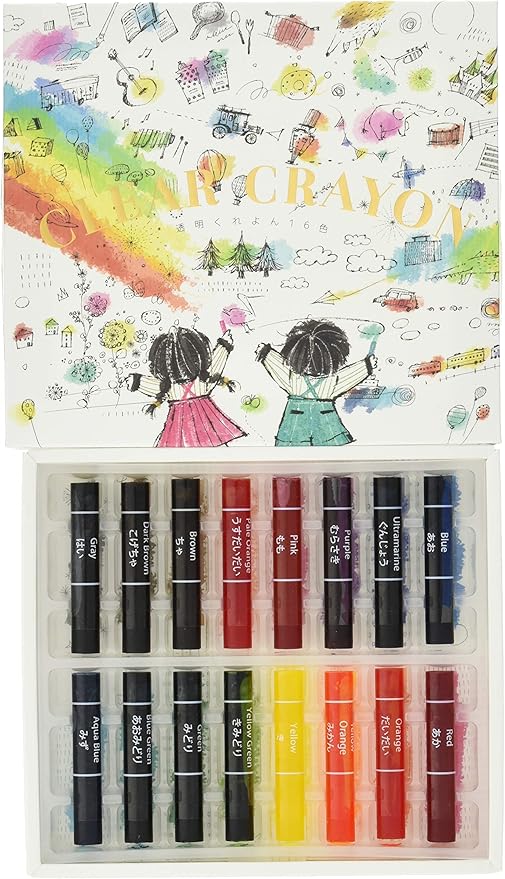 KOKUYO KE-AC28 Transparent Crayons, 16 Colors