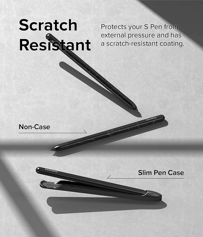 Ringke Slim Case Compatible with Samsung Galaxy S Pen (Fold Edition), Adhesive Premium Hard PC, S Pen Fold Edition Holder Designed for Samsung Galaxy Z Fold 4 (Not for 5) - Black