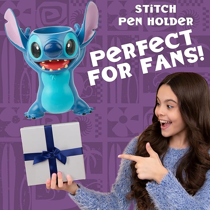 Disney Stitch 3D Pen Holder for Desk, Cute Pencil Holder Desk Organizer for Office, Home Storage Box, Secret Santa Gifts