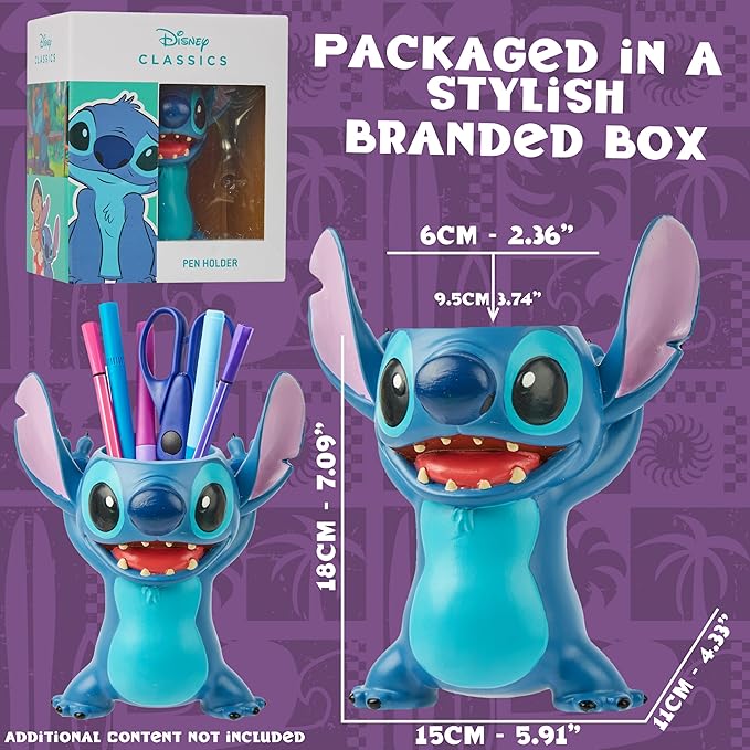 Disney Stitch 3D Pen Holder for Desk, Cute Pencil Holder Desk Organizer for Office, Home Storage Box, Secret Santa Gifts