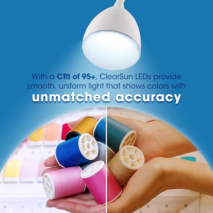 OttLite Mood LED Desk Lamp with Color Changing Base – Charging USB Port, Touch Activated Controls, Flexible Neck, ClearSun LED Light, for Work, Study, Reading