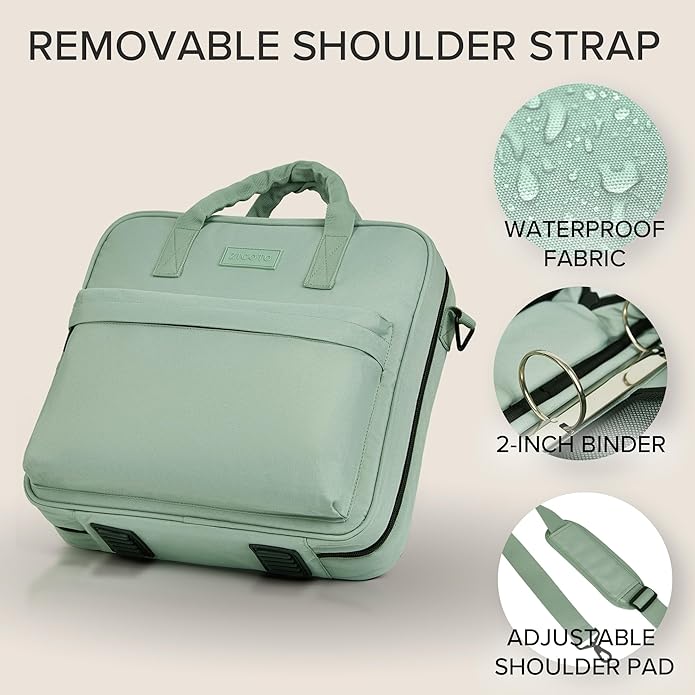Sturdy 3 Ring Zipper Binder with Strap - 2" Binder with Pockets Holds 500 Sheets, Laptop & More - Durable & Easy to Carry
