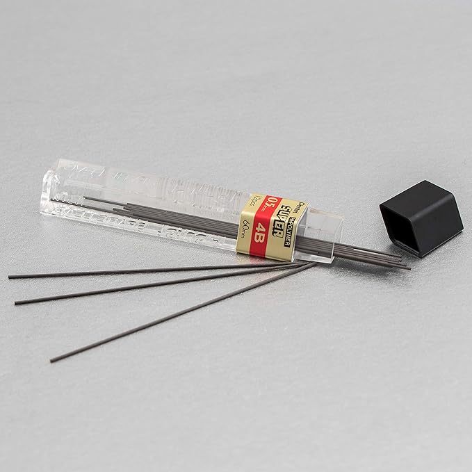 Pentel Super Hi-Polymer Lead Refill, 0.5mm, Fine, 4B, 144 Pieces of Lead (C505-4B)
