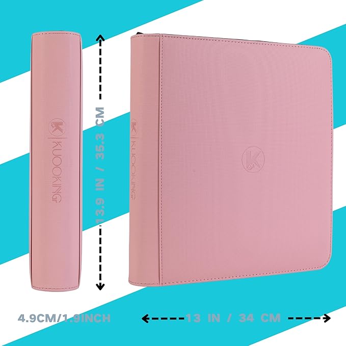 1200+ Pockets Trading Card Binder, 12-Pocket Card Ablum Compatible with lorcana,MTG,Sports Cards & Other Standard Size Trading Card (PINK)