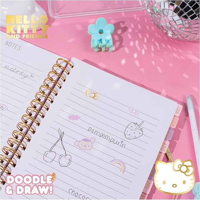 Hello Kitty and Friends Agenda, 70 Pages, Hardcover Planner, Kuromi Stickers, Sanrio Stuff, Cute School Supplies, Stationery and Accessories