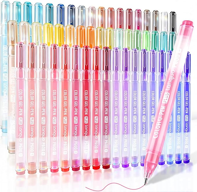 54 Colors 3D Acrylic Gel Pens for Coloring, 1mm Bullet Tip Acrylic Ink Pen for Adult Coloring Marker Paint Pens for Black Paper, Drawing, Fabric, DIY Projects, Art Crafts Supplies