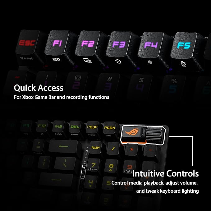 ASUS ROG Strix Scope II 96 RX Wireless Optical Gaming Keyboard – 96% Full-Size, Tri-Mode Connectivity, Pre-lubed ROG RX Red Linear Switches PBT Keycaps, RGB, PC/Mac Support - Black