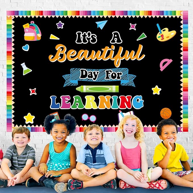 Classroom Bulletin Board Decorations Welcome Back to School Bulletin Set It's a Beautiful Day for Learning Classroom Decoration Colorful Cutouts for Teacher Kindergarten Preschool School Wall Decor